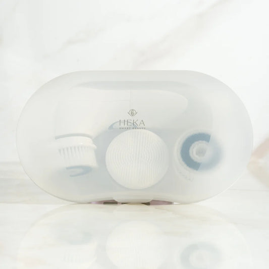 estuche cepillo facial para limpieza profunda smart revival brush heka